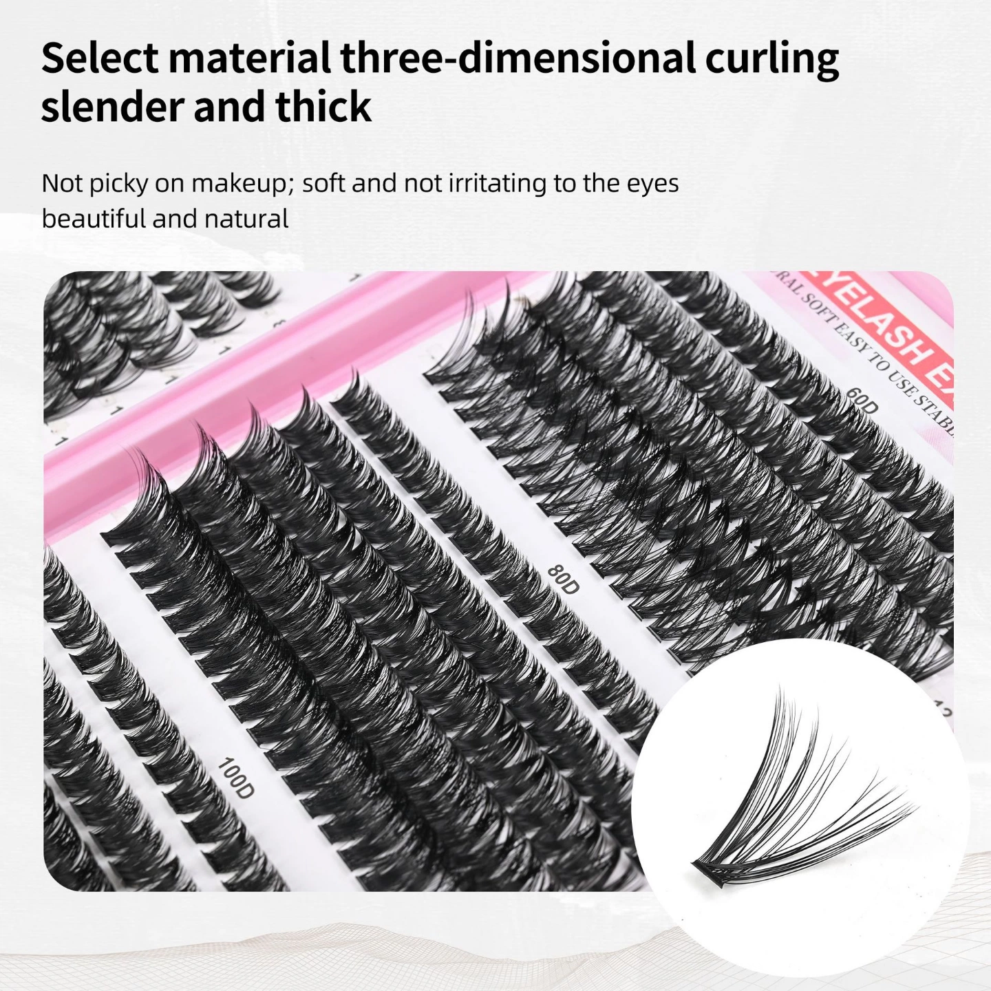 Cluster Lashes material close up
