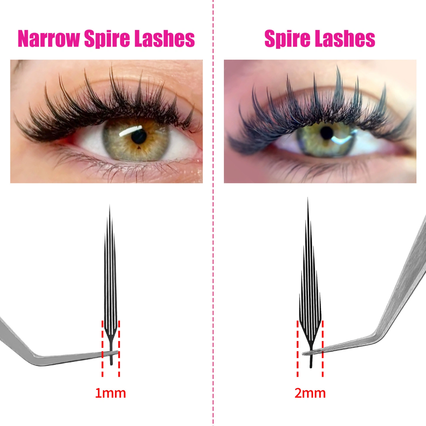 Narrow Spire 1mm comparison